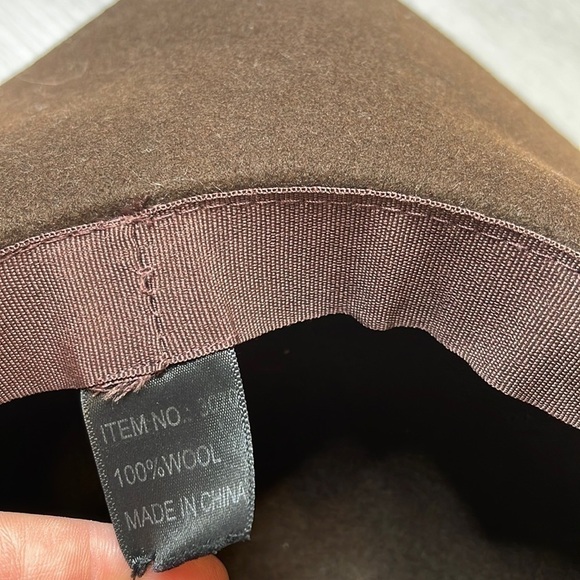 Women's Sun Hat with waved brim and tissue belt Wool - Picture 3 of 6